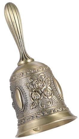 QIYILE Handglocke Metall Handglocken Service Bell Hand Weihnachtsglocke Kleine Tischglocke für Schule Abendessen Restaurant und Training Haustiere