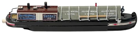 Thorness Detailed 20cm Wooden Model Canal Narrowboat Barge 'Ferret' | Fully Assembled, OO Gauge | Ideal Canal Boat & Narrowboat Gift