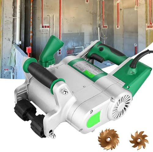 Electric Wall Chaser,Wall Groove Cutting Machine, Aluminum Alloy Wall Slotting Machine,25&35mm Blades,Cement Sand Brick Cutter for Plumber Electrician