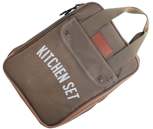YIGZYCN Camping-Kochgeschirr-Essstäbchen-Tasche, leicht, Reise-Küchenutensilien-Tasche, Kochgeschirr-Aufbewahrung, Bestecktasche, Kleinteile-Organizer