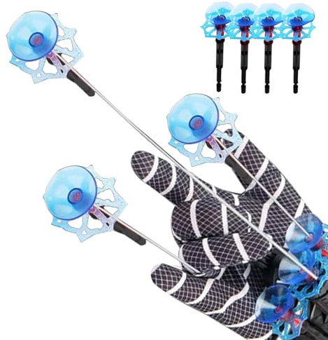 Liuer Spider Launcher Handschuh, 2PCS Spider Hero Handschuhe,Spider Spielzeug Handschuh,Handgelenk Spielzeug Set,Spider Web Shooter,Held Launcher,Lernspielzeug Kostüm Requisiten für Kinder (schwarz)