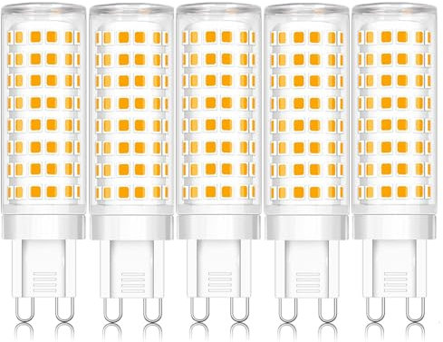 ZYGODLUK G9 LED Lampe 10W Warmweiß 2700K, LED Leuchtmittel Entspricht 100W Halogenlampe, Kein Flackern, 360° Weitwinkel AC 100-240V, non Dimmbar Enegiesparende G9 Lampen, 5er Pack