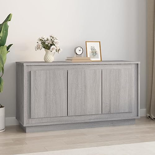 MOBCANT Sideboard, Kleiderschrank Barschrank Arbeitsplatte Küchenbuffet Geeignet für Wohnbereich Foyer Schlafzimmer Korridor Grau Sonoma 102x35x55 cm Holzwerkstoff