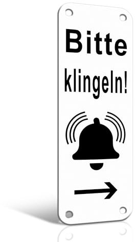 TAKULA Targhetta per campanello con freccia, 15 x 5 cm, autoadesiva, in alluminio, cassetta delle lettere sulla porta d'ingresso