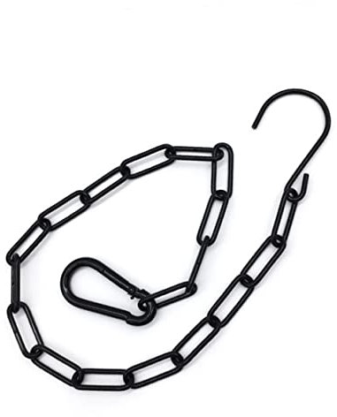 HIAKDOFT 2 Set Catena di Ferro per Appendere Catena di prolunga per Cesto sospeso mangiatoia per Uccelli a Catena sospesa Fiore Catena appesa per Lanterna Catena sospesa per fioriera Black