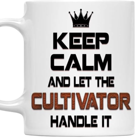 MONIZILUCKY Keep Calm and Let the Cultivator Handle It Mug – 11oz White Ceramic Coffee Cup, Funny Gift for Cultivator, Work Office, Coworker, Gift for Birthday, Christmas