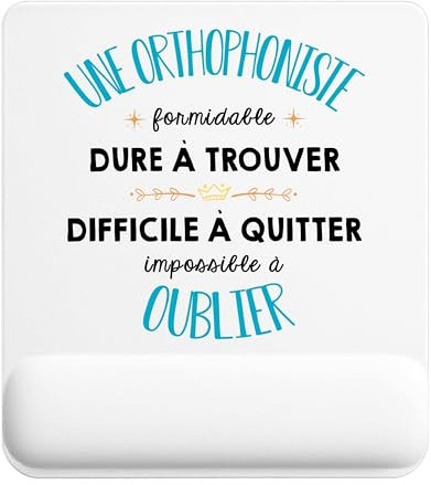 Planetee Tapis de Souris Une Orthophoniste Formidable Blanc | Accessoire Bureau Ergonomique - Idéal pour Anniversaire, Collègue, Secret Santa Noël, Fête des Pères et Fête des Mères