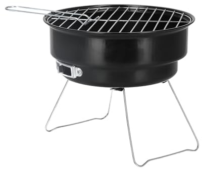 ESESE Mini griglia Rotonda a Carbone, griglia Portatile da Tavolo for Barbecue for Esterni, Campeggio, Picnic, Piccola griglia Rotonda in Ferro con Maniglia for Il Trasporto, compatta e Leggera.