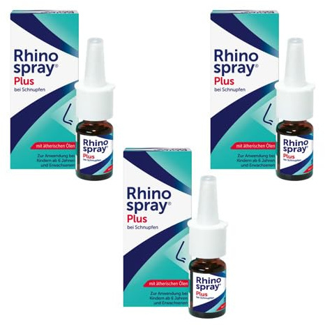 Multipack Set mit RHINOSPRAY plus bei Schnupfen mit Feindosierer (3x10 ml)