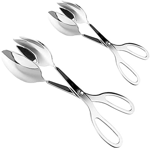 Harewtwy 2 Paquetes de Pinzas para Buffet, Pinzas para Ensalada de Acero Inoxidable, Cocina, Pastel, Fiesta, Barbacoa, Mariscos,
