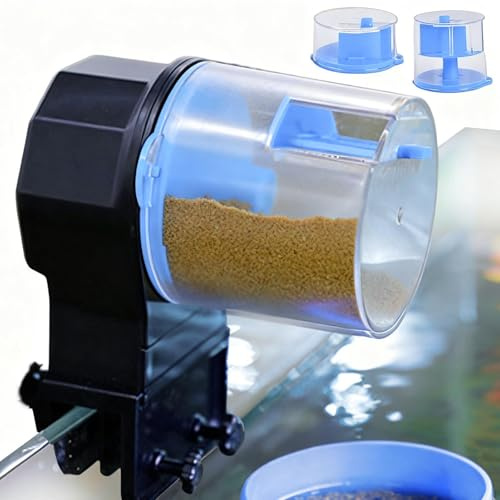 Automatic Fish Food Dispenser - Battery Operated Programmable Feeder with Timer | Automatic Dispenser for Aquarium and Pond | Large Capacity for Betta, Shrimp and Turtles