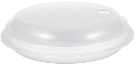 TOYANDONA Plat à Poisson Vapeur Capacité Importante avec Couvercle à Évent pour Micro-ondes Assiette de Cuisson Vapeur avec Barrière Anti-fuite Adapté pour Buns et Réfrigération