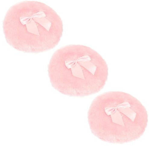 Hoement 3pièces Houppette Rafraîchissante pour Noeud Décoratif Houppette pour Poudre Corporelle Confortable pour Tout