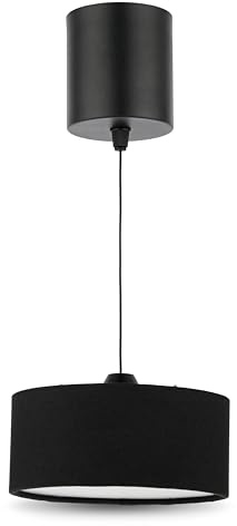 REV Pendelleuchte Akku - 120lm dimmbar 3 Farben, Timer 1-4h, höhenverstellbar (18-123cm), Hängeleuchte Wohnzimmer, Fernbedienung, Stoffschirm, schwarz