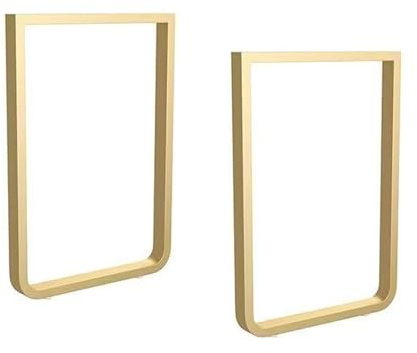 DJCYGG 2 Stück Tischkufen Tischbeine Metall Tischgestell Verstellbare Möbelfüße U-Form Tischfuß für Couchtisch,Esstisch,Schreibtisch,Sitzbank,Werkbank,Bürotisch,mit Schrauben (Gold,50cm x 60cm)