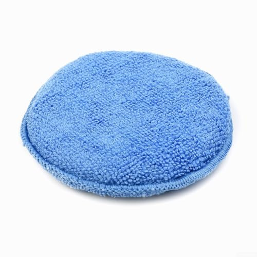 Eawfgtuw Lot de 24 tampons applicateurs en mousse de 12,7 cm pour cirage et polissage de voiture, éponges de nettoyage en microfibre avec poche pour les mains, réutilisables et lavables, pour