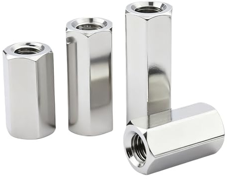 1 Stück 304-Edelstahl-Sechskant-Verbindungsmutter, M18-2.5 x 60mm/2.36in, Vollgewinde-Befestigungselement für Maschinenbau Schiffbau Industrie und Heimwerkerprojekte