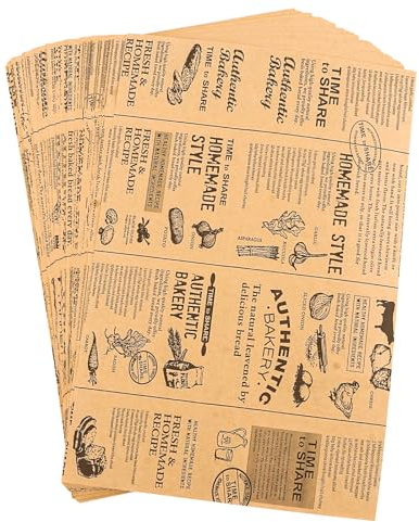 LDXDRU 500 hojas de papel para hamburguesas, 20 x 30 cm, papel de horno con diseños de periódicos, papel de horneado impreso, papel de pan, papel deli para hamburguesas, pan, queso, patatas fritas
