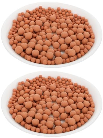 ROMISBABA Substrat Hydroponique sans Terre en Céramsite Rouge 1000g pour Pot de Fleurs en Plastique, Couvre-Surface et Prévention du Renversement d'eau en Jardin