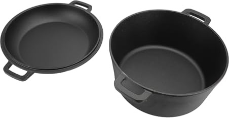 Elprico Juego de Sartén de Hierro Fundido de Larga Duración con Asas Prácticas Sartén de 10 Pulgadas para Restaurante de Cocina Casera