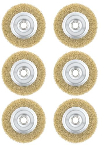 6 PCS RAC814 Wire Brush Replacement for Ryobi Patio Cleaner Block Paving | Wire Wheel Brush for RY18PCA-0 OPC1800 OPC1815 EFB 400/401 for Cleaning Rust Joint Debris 115 x 16 x 10mm