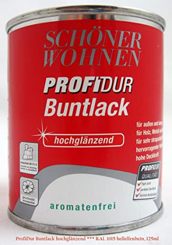 Profidur 125 ml Buntlack RAL 1015 Hellelfenbein Hochglänzend Schöner Wohnen