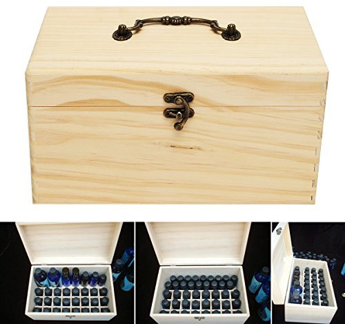 TuToy 32 Gitter Holz Flaschen Box Container Organizer Lagerung für ätherisches Öl Aromatherapie