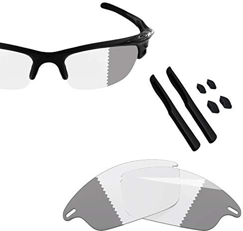 BlazerBuck Anti-salz Ersatzgläser für Oakley Fast Jacket OO9097 - Klares Schwarz Photochrom