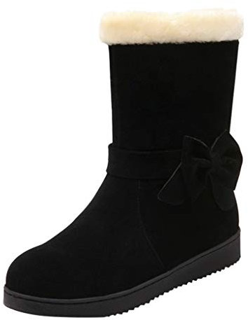 Yowablo Stiefel Winterstiefel Damen Cowboystiefel Overknee Stiefel Winterschuhe Plateauschuhe Winterboots Stiefeletten Boots Gummistiefel Schlupfstiefel Regenstiefel (35 EU,Schwarz)