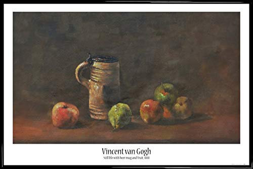 1art1 Vincent Van Gogh Affiche Murale et Cadre (Plastique) - Nature Morte avec Cruche De Bière Et Fruits, 1881 (91 x 61cm)