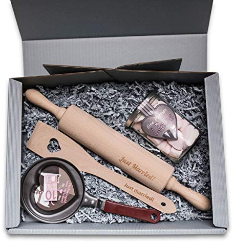 Hochzeitsgeschenk Teigroller Pfannenwender Just Married