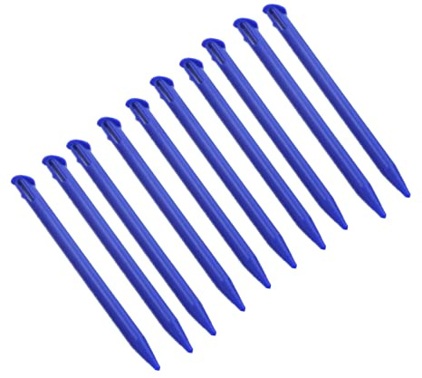 XHBTS Lot de 10 stylets de rechange en plastique compatibles avec Nintendo New 3DS XL, New 3DS LL (bleu)