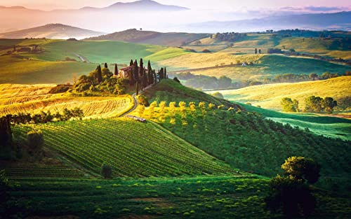 Italien Toskana Nebel Himmel Felder Malen Nach Zahlen Diy Einzigartiges Leinwand Ölgemälde Kit Digitale Malerei