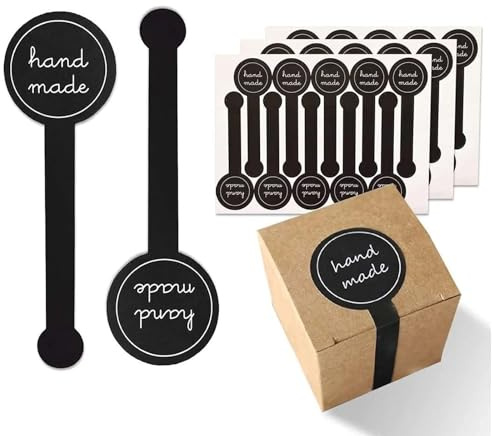 Exbrith 200 Stück Aufkleber geschenktüten sticker, Lange Versiegelungsaufkleber, Aufkleber marmeladenglas, 10 cm langer Streifen, für Süßigkeiten Backkuchen Kuchen Süße Leckerei Keks Geschenk