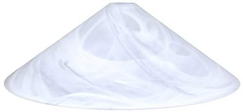 Schusterschirm alabaster Ø 420mm weiß/schwarz Lampenglas Vestaschirm Ersatzglas leuchtenglas rund