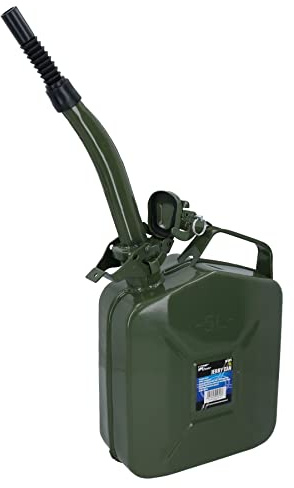 5 Liter Metall-Kraftstoffkanisterhalter Aufbewahrungsbehälter + flexibler Kraftstoffausgießer