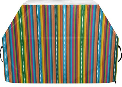 Bunte Zickzack-Grillabdeckung, 65 Zoll, robuste Grillabdeckung, lichtbeständig, für den Außenbereich