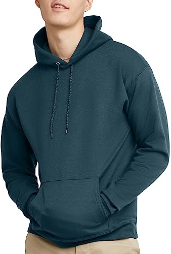 Hanes herr EcoSmart Midweight Fleece sweatshirt bomullsblandning huvtröja huvtröja, ogenomskinlig, Metallic blågrön, 3XL