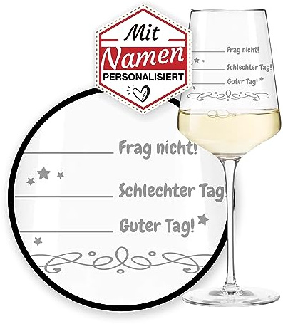 LEONARDO Puccini XL Weinglas mit Gravur, personalisierbar mit Namen Wunschname Wunschtext, Glas graviert Spruch, Geschenk für Frau Freundin Kollegin Chefin Schwester, Geburtstag Weihnachten