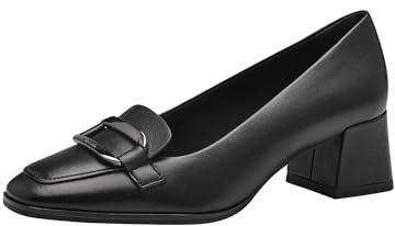 Tamaris Damen Pumps Leder Blockabsatz bequem; Black, EU 41