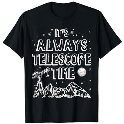 Teleskop Nachthimmel Uhr Sterne Astronomie Liebhaber T-Shirt