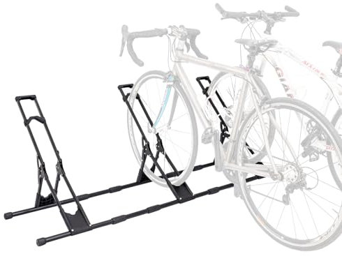 RELIANCER 3 Adjustable Bike Storage Stand,Bicycle Floor Parking Rack,Steady Bike Wheel Holder Fit All Mountain & Road Bikes,Indoor Outdoor Cycling Storage Organizer,Apartment Garage Cycle Tires Holder