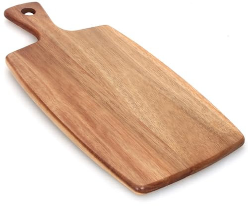 Small Wooden Chopping Boards for Kitchens Meat Cutting Board Mini Charcuterie Cheese Boards Serving Bread Board Solid Acacia Wood Chopping Board with Handle Butcher Block Grazing Carving Board Tray