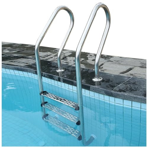Échelle De Piscine, Main Courante De Piscine, Échelle De Piscine en Acier Inoxydable 304,avec Base De Montage Rapide, Adaptée Au Parc Aquatique Intérieur Et Extérieur (Size : 2 Steps)