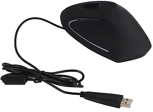 Beufee Mouse Verticale Ergonomico, Mouse Verticale Mouse Ergonomico Mouse Ergonomico Mouse Cablato Mouse Ergonomico Per Computer Mouse Tunnel Carpale Cablato(Nero)