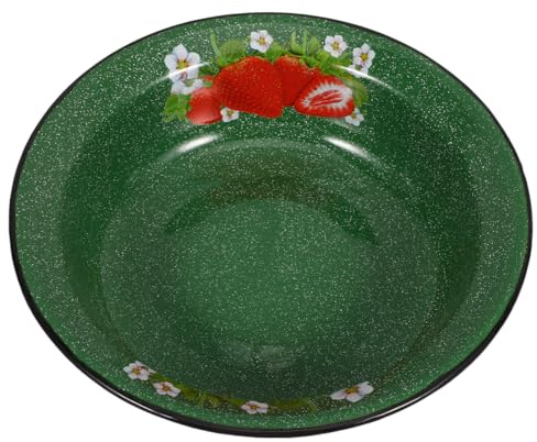 Alipis Emaillegeschirr-schüssel Vintage-emaille-schüssel Erdbeermuster Für Den Küchengebrauch