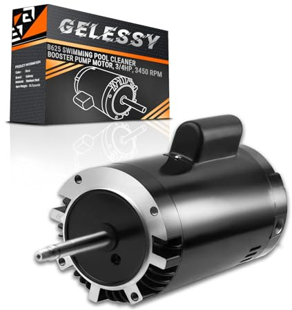 Gelessy B625 Swimming Pool Cleaner Booster Pump Motor, 3/4HP, 3450 RPM, Compatible with Century/A.O. Smith B625, Compatible with Polaris PB4-60 Vac-Sweep, Arneson Pool Sweep, Letro Jet Vac Cleaners