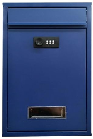 FSADYANG Paketbriefkasten，paketbox Freistehend，postbox zur Wandmontage aus Verzinktem Stahl, Großes Fassungsvermögen, Langlebig/regenfest/sicher, Geeignet für Zuhause, Büro(Blue)