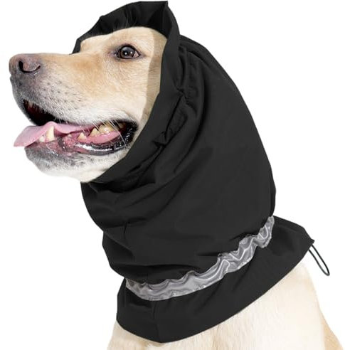 MiOYOOW Hunde Ohrenschtzer, Snood mit Lrmschutz und Reflektierenden Streifen, Gehrschutz fr Winter und Angstlinderung