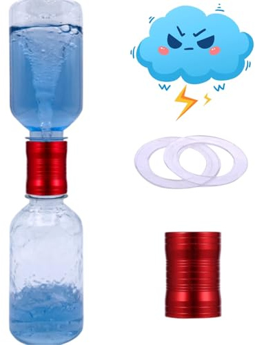 Tornado Maker, giocattolo meteorologico, tubo di collegamento in alluminio ultraleggero, include 2 bottiglie vuote, giocattolo a tenuta stagna, adatto per esperimenti scientifici per bambini (rosso)